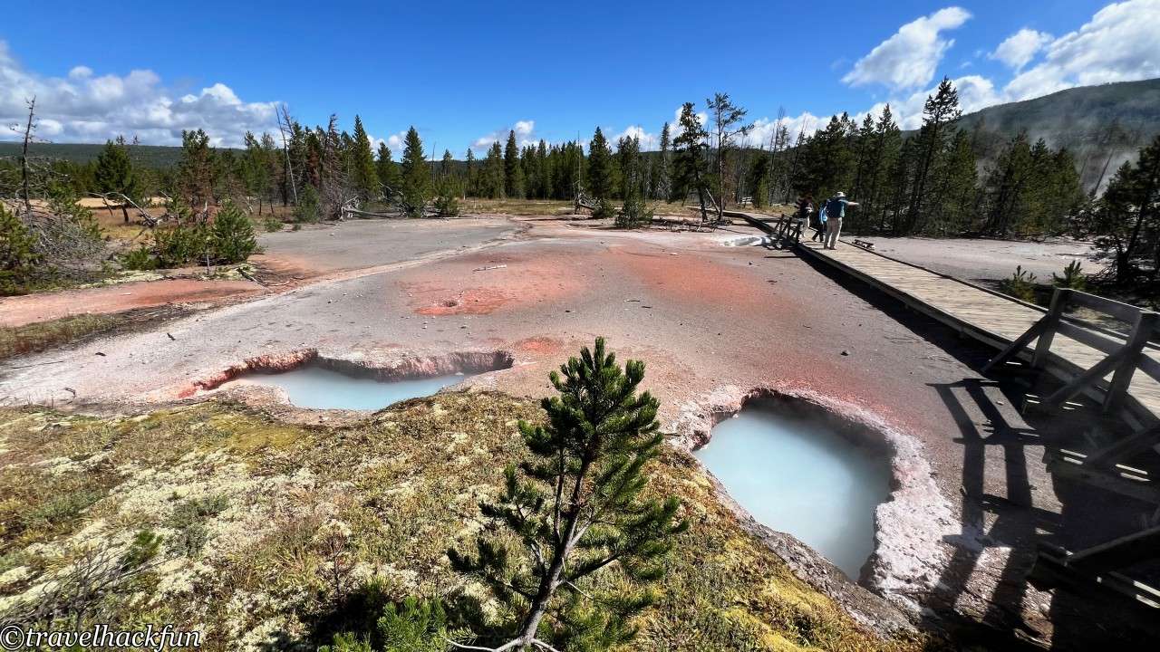 【黃石國家公園】 Norris Geyser Basin 諾里斯間歇泉區域與周邊攻略 | 最古老的地熱區 | Norris Geyser Basin、Artist Paint Pots、Gibbens Falls 一日遊 43 Norris Geyser Basin,Steamboat Geyser,Artist Paint Pots Trail 42